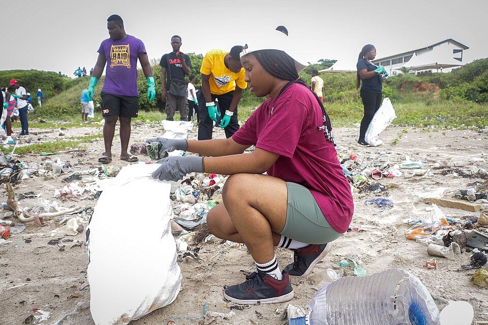 A pile of discarded plastic waste
